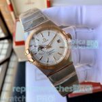 Top Graded Copy Omega Constellation White Dial 2-Tone Rose Gold Watch